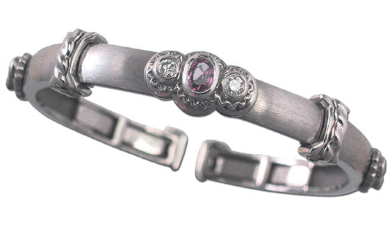 Callista Pink Sapphire and Diamond Clip Bangle