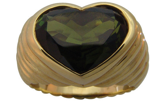 Tourmaline Heart Ripple Ring