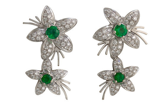 Jasmin de Nuit Emerald and Diamond Earrings