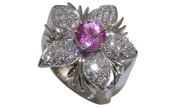 Jasmin de Nuit Pink Sapphire and Diamond Ring