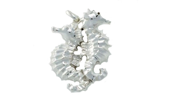 Silver Seahorse Pair Pendant