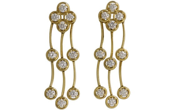 Triple Cascade Diamond Earrings